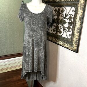 Wet Seal Dress -Grey Tie dye hi low hem knit dress Sz S